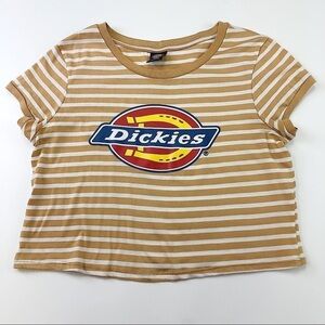 𝅺Dickies crop womens tee Iconic logo short sleeve stripes Womens Size XL